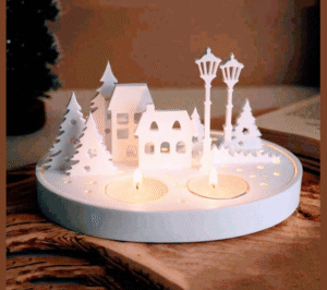 Christmas Candle with Home