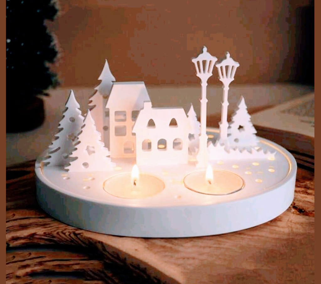 Christmas Candle with Home