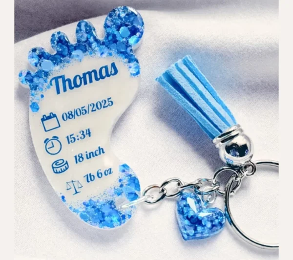 Personalised Baby Keyring – Charlie's Start Creations